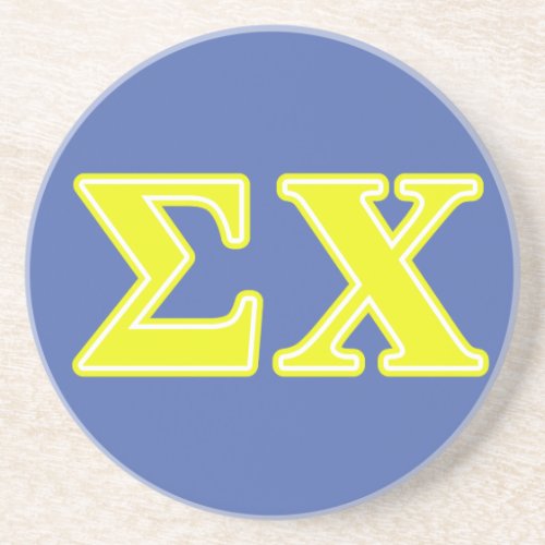 Sigma Chi Yellow Letters Drink Coaster