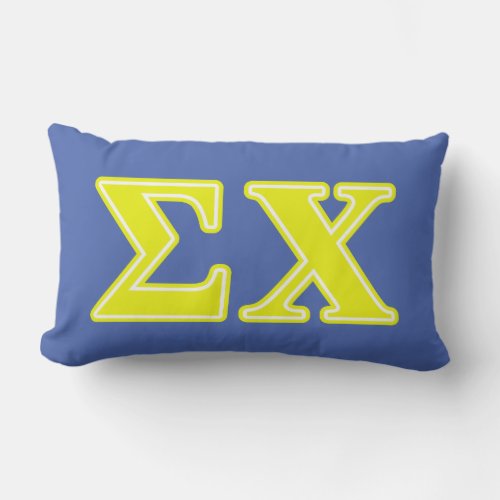 Sigma Chi Yellow Letters Lumbar Pillow