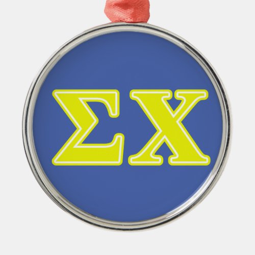 Sigma Chi Yellow Letters Metal Ornament