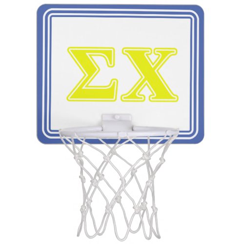Sigma Chi Yellow Letters Mini Basketball Hoop