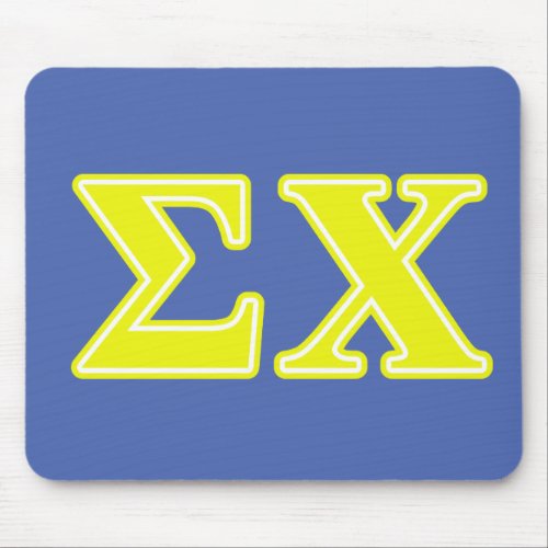 Sigma Chi Yellow Letters Mouse Pad