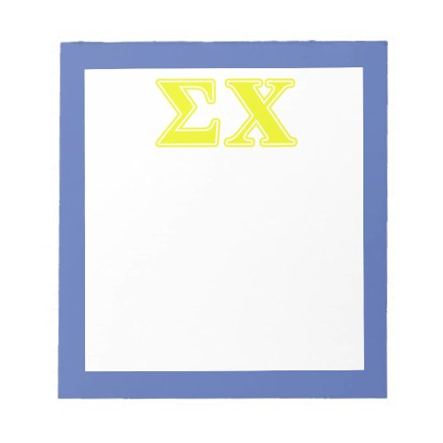 Sigma Chi Yellow Letters Notepad