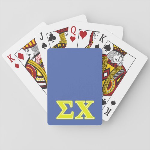 Sigma Chi Yellow Letters Poker Cards
