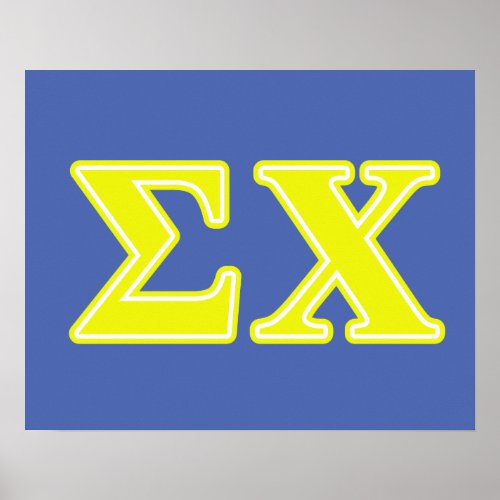 Sigma Chi Yellow Letters Poster