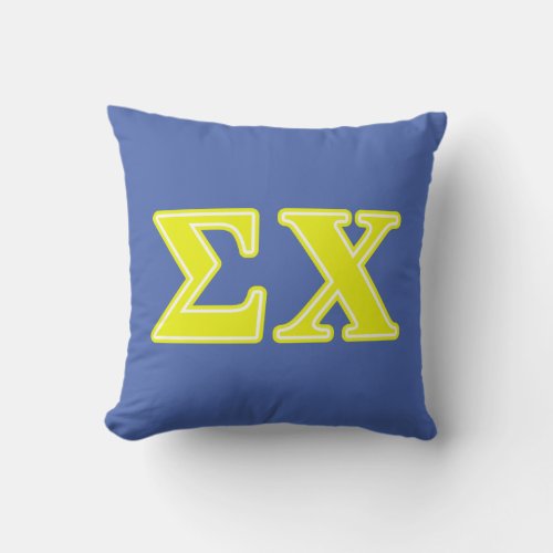 Sigma Chi Yellow Letters Throw Pillow