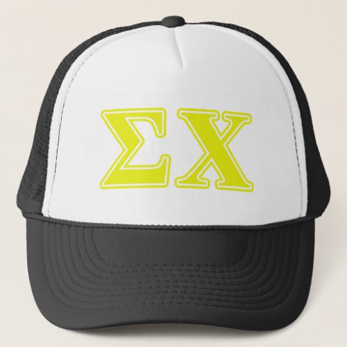 Sigma Chi Yellow Letters Trucker Hat