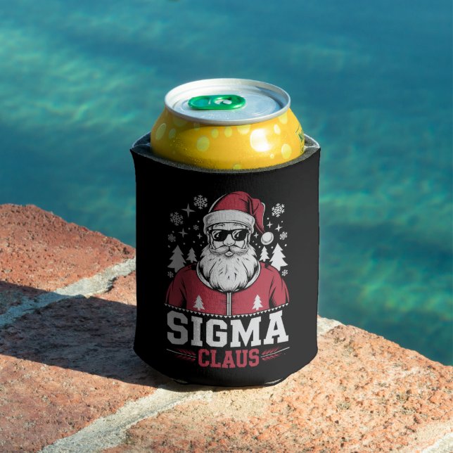 Sigma Claus Cool Santa Christmas Rizz Rizzler Meme Can Cooler (In Situ Pool)