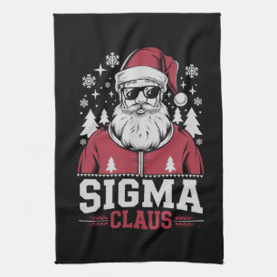Sigma Claus Cool Santa Christmas Rizz Rizzler Meme Kitchen Towel