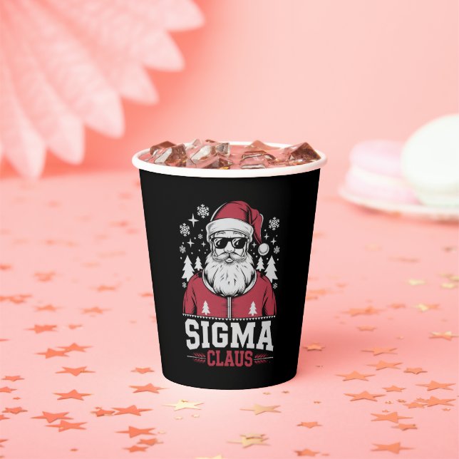 Sigma Claus Cool Santa Christmas Rizz Rizzler Meme Paper Cups (Insitu)