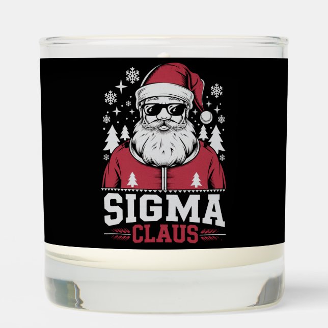 Sigma Claus Cool Santa Christmas Rizz Rizzler Meme Scented Candle (Front)