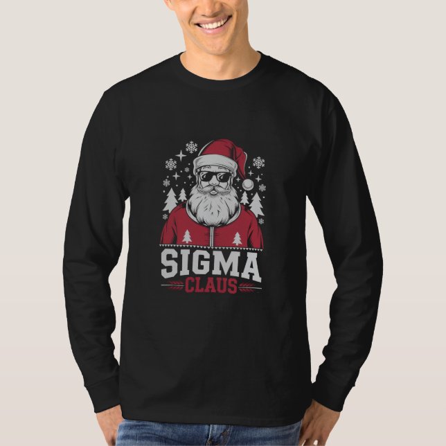 Sigma Claus Cool Santa Christmas Rizz Rizzler Meme T-Shirt (Front)