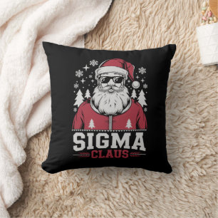 Sigma Claus Cool Santa Christmas Rizz Rizzler Meme Throw Pillow