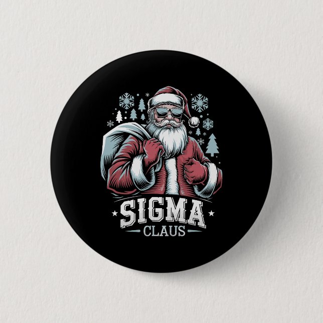 Sigma Claus Cool Santa Funny Christmas Rizz Rizzle Button (Front)