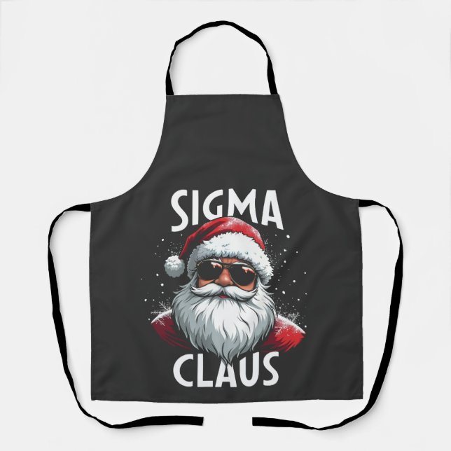 Sigma Claus Funny Gen Alpha Middle School Christma Apron (Front)
