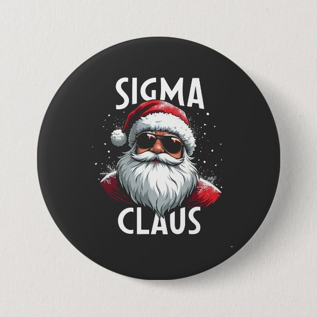 Sigma Claus Funny Gen Alpha Middle School Christma Button (Front)