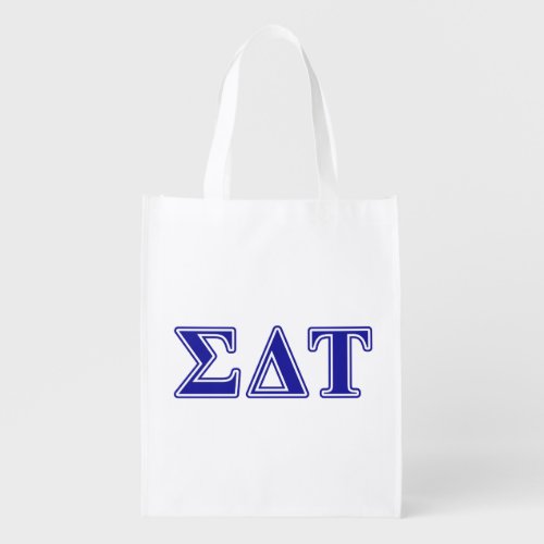 Sigma Delta Tau Blue Letters Reusable Grocery Bag
