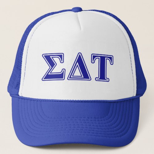 Sigma Delta Tau Blue Letters Trucker Hat