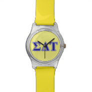 Sigma Delta Tau Blue Letters Wrist Watch at Zazzle