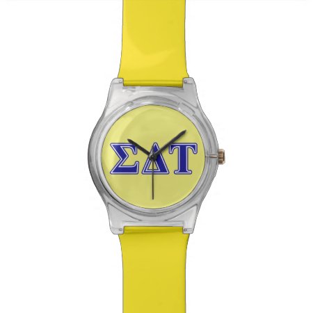 Sigma Delta Tau Blue Letters Wrist Watch