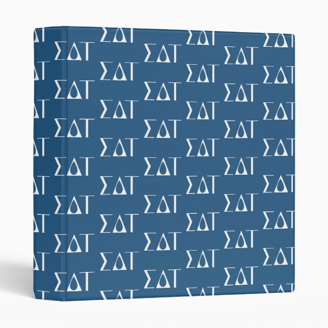 Sigma Delta Tau Sorority Greek Letters Logo 3 Ring Binder (Front/Spine)