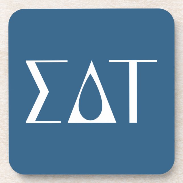 Sigma Delta Tau Sorority Greek Letters Logo Beverage Coaster (Front)
