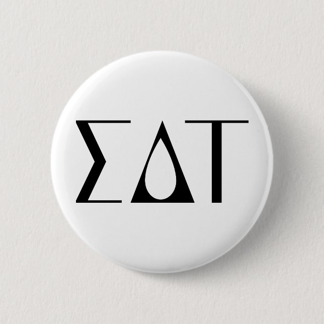Sigma Delta Tau Sorority Greek Letters Logo Button (Front)