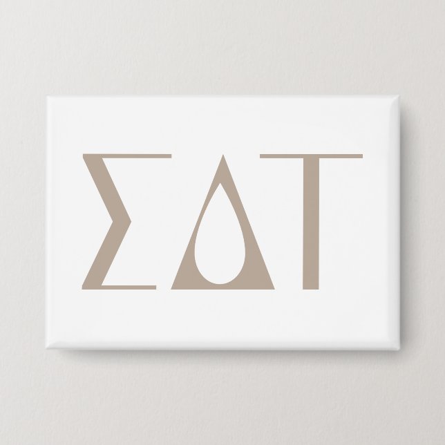 Sigma Delta Tau Sorority Greek Letters Logo Button (Front)