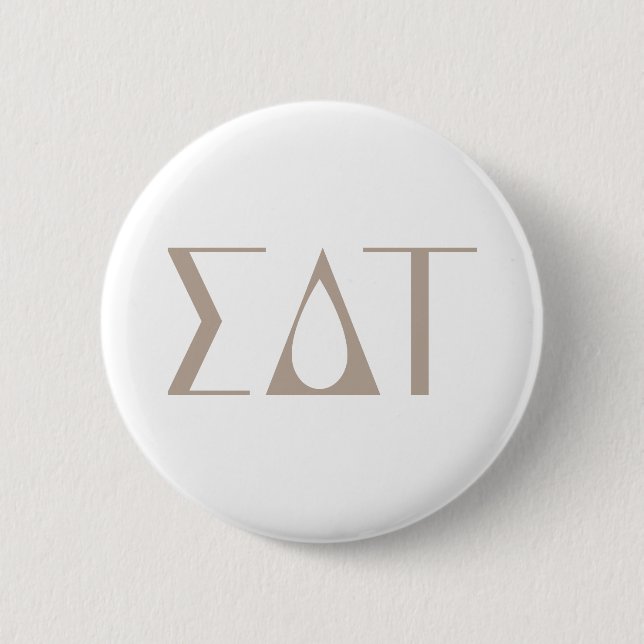 Sigma Delta Tau Sorority Greek Letters Logo Button (Front)