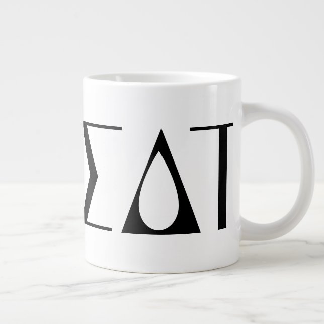 Sigma Delta Tau Sorority Greek Letters Logo Giant Coffee Mug (Right)