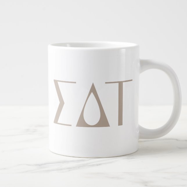 Sigma Delta Tau Sorority Greek Letters Logo Giant Coffee Mug (Right)