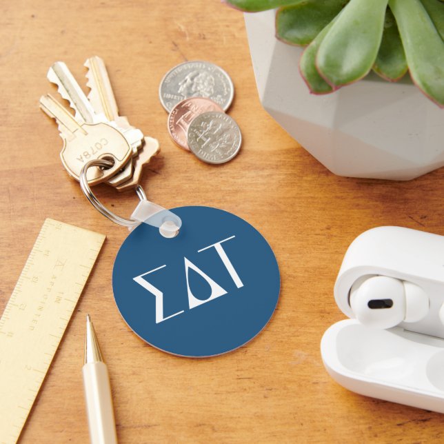Sigma Delta Tau Sorority Greek Letters Logo Keychain (Desk)