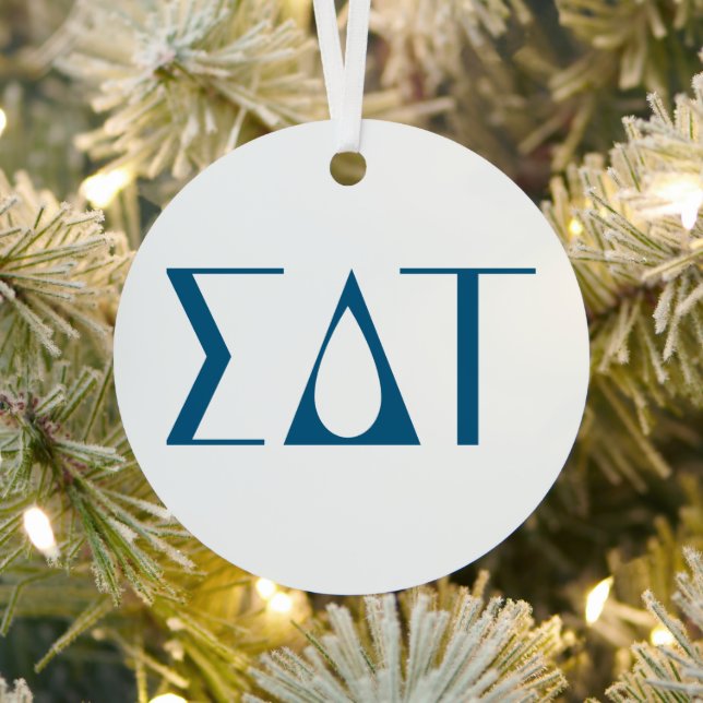 Sigma Delta Tau Sorority Greek Letters Logo Metal Ornament (Insitu)