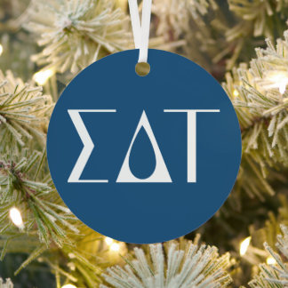 Sigma Delta Tau Sorority Greek Letters Logo Metal Ornament