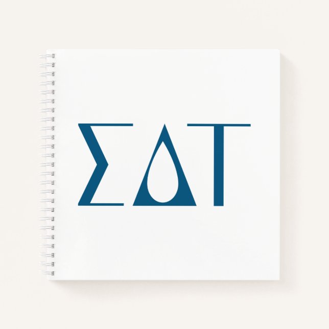 Sigma Delta Tau Sorority Greek Letters Logo Notebook (Front)