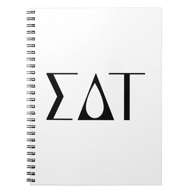 Sigma Delta Tau Sorority Greek Letters Logo Notebook (Front)