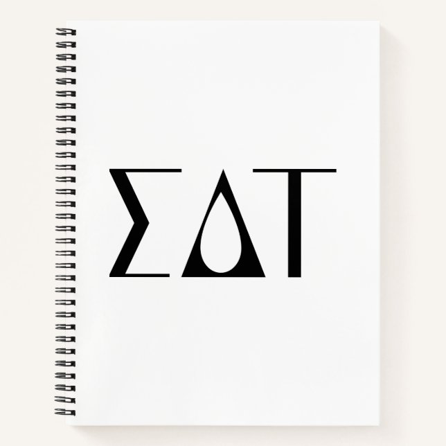 Sigma Delta Tau Sorority Greek Letters Logo Notebook (Front)