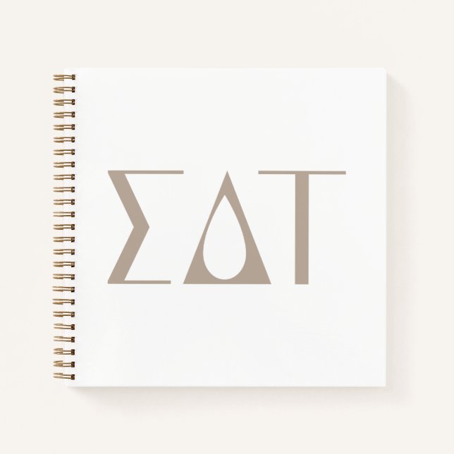 Sigma Delta Tau Sorority Greek Letters Logo Notebook (Front)
