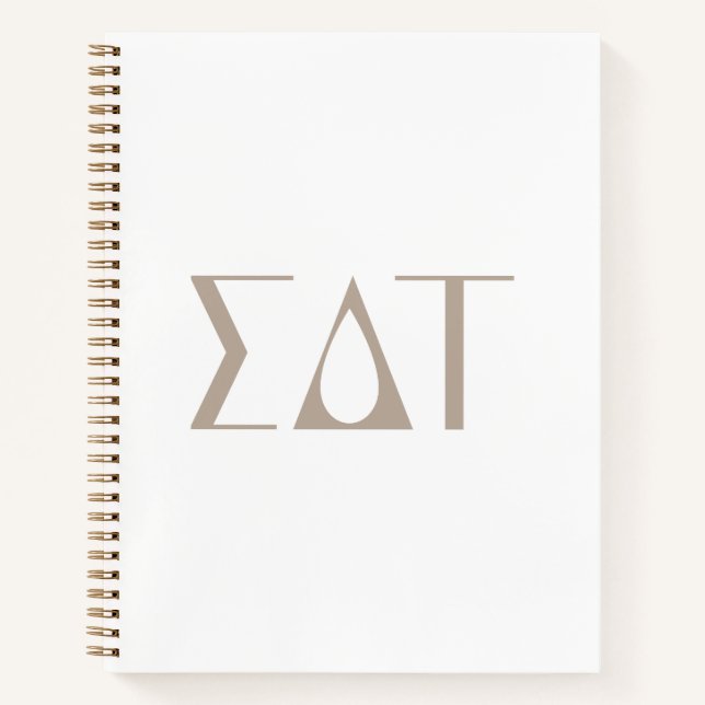 Sigma Delta Tau Sorority Greek Letters Logo Notebook (Front)
