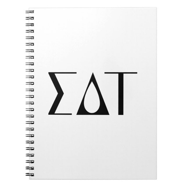 Sigma Delta Tau Sorority Greek Letters Logo Notebook (Front)
