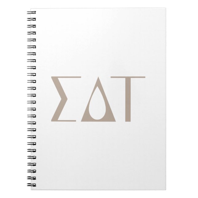 Sigma Delta Tau Sorority Greek Letters Logo Notebook (Front)