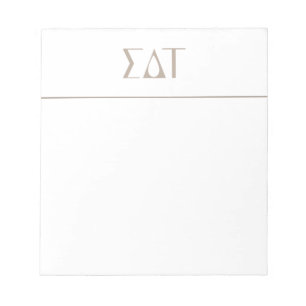 Sigma Delta Tau Sorority Greek Letters Logo Notepad