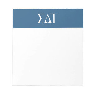 Sigma Delta Tau Sorority Greek Letters Logo Notepad