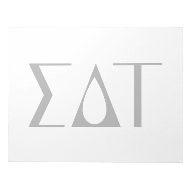 Sigma Delta Tau Sorority Greek Letters Logo Notepad (Front)