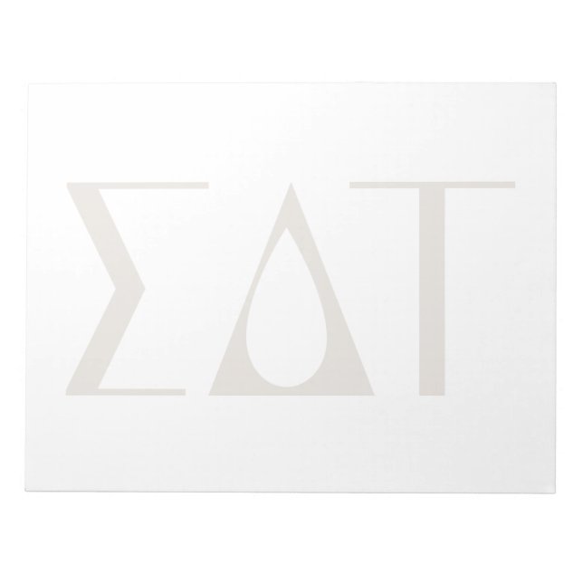 Sigma Delta Tau Sorority Greek Letters Logo Notepad (Front)