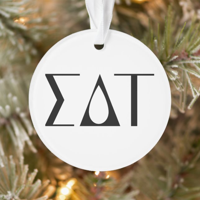 Sigma Delta Tau Sorority Greek Letters Logo Ornament (Tree)