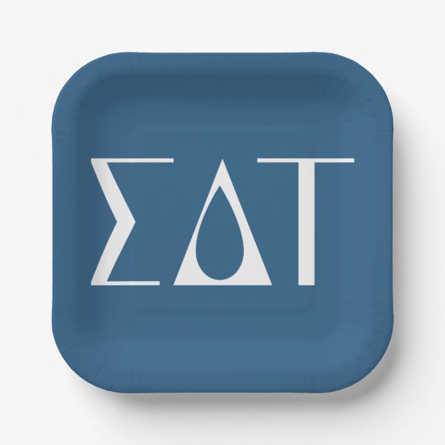 Sigma Delta Tau Sorority Greek Letters Logo Paper Plates (Front)