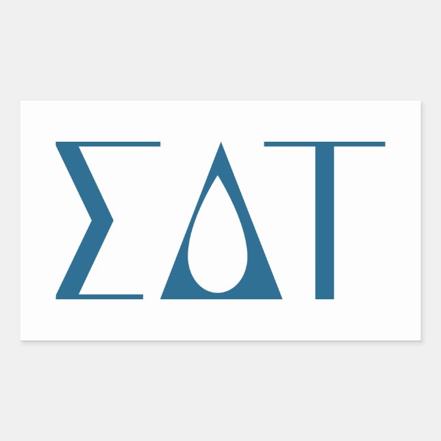 Sigma Delta Tau Sorority Greek Letters Logo Rectangular Sticker (Front)