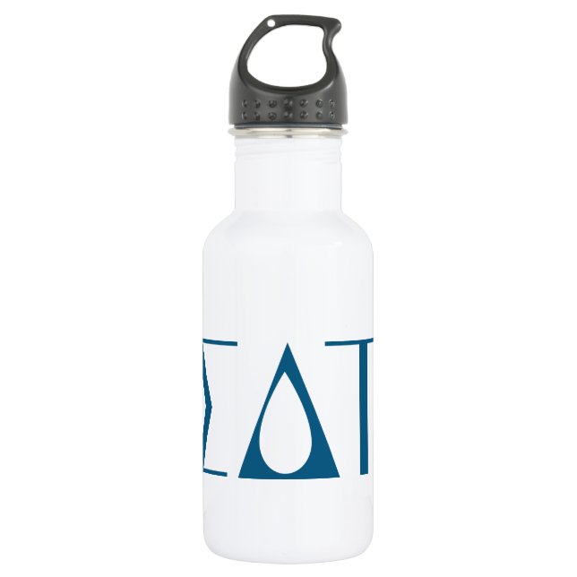 Sigma Delta Tau Sorority Greek Letters Logo Stainless Steel Water Bottle (Front)