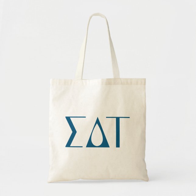 Sigma Delta Tau Sorority Greek Letters Logo Tote Bag (Front)
