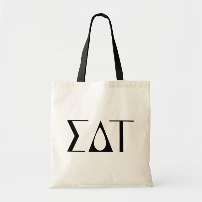 Sigma Delta Tau Sorority Greek Letters Logo Tote Bag (Front)
